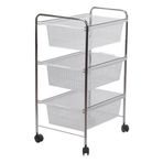 Tekno-Tel 34x48x69 cm Gri Şeffaf 3 Katlı Plastik Çekmeceli Tekerlekli Sebzelik
