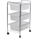 Tekno-Tel 34x48x69 cm Gri Şeffaf 3 Katlı Plastik Çekmeceli Tekerlekli Sebzelik