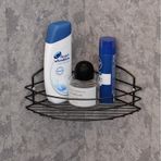 Tekno-Tel BK031 Siyah Banyo Tek Katlı Köşe Duş Rafı