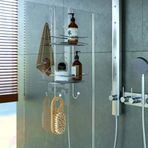 Tekno-tel BK065 2 Katlı Duş Rafı Sabunluk, 11 x 25 x 60 cm, Krom