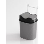 Tekno-tel DOLAP İÇİ ASKILI YUTAN KAPAK ÇÖP KOVASI BEYAZ+GRİ KOVA SF007