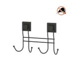 Tekno Tel Ef-252 Yapışkanlı Banyo 4 Lü Askı Bornozluk Siyah