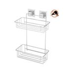 Tekno Tel Ef-256 Yapışkanlı 2 Katlı Düz Banyo Rafı Krom