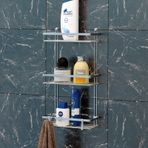 Tekno-Tel ES065H Lamalı Kancalı 3 Katlı Krom Banyo Rafı
