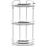 Tekno-Tel LM009H 3 Katlı Kancalı Krom Köşe Rafı
