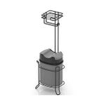 Tekno-Tel Tekno Tel Mg-098 Ayaklı Yedekli Wc Kağıtlık + Çöp Kovası Siyah