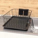 Tekno-tel Teknotel Tek Katlı Bulaşıklık Tabaklık Oluklu Tepsi Mat Siyah KB085 - 1 Adet