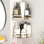 Tekno-tel Teknotel Yapışkanlı Kancalı 2 Adet Banyo Köşe Rafı Krom ST273H