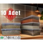 Tekno Trust 10'lu Plastik Kendinden Kilitli- Kapaklı Saklama Kabı Gıda&yemek&derin Dondurucu 2 Litre 10 Adet Pl