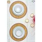 Tekno Trust 2 Adet El Yapımı Amerikan Servis Takımı %100 Bambu Supla Natural Hasır Supla - 10 x 10 cm