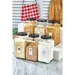 Tekno Trust 3 - 5 L Etiketli 6'lı 3000 ml Cam Erzak Kavanozu Metal Kapaklı Saklama Kabı Tek Ebat Cam Kahverengi