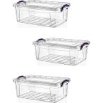 Tekno Trust 3 Adet 3 Litre Dikdörtgen Multi Box Saklama Kutusu - E-502-3 - Ahşap