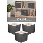 Tekno Trust 3'lü Dolap Içi Düzenleyici , Çamaşır Oyuncak Saklama Kutusu Sepet Organizer 33X30X30 - Ahşap