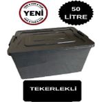 Tekno Trust 50 Lt Tekerlekli Saklama Kutusu 50 Lt Tekerlekli Saklama Kabı Büyük Tekerlekli Içi Gözükmez Füme gr - Ahşap