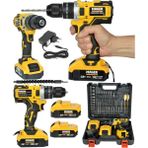 Tekno Trust 58 Volt Darbeli Çelik Madren Extra 35 Parça Usta Setli Şarjlı Akülü Vidalama Matkap 6.0 Ah ve Üstü