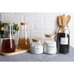 Tekno Trust 6 Parça Bambu Standlı Masterchef Yağdanlık Yağlık Set ve 3’lu Çay Şeker Tuz Kavanoz Set Çeyizlik - Ahşap - 1 lt