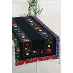Tekno Trust Basma Bordürlü Yamalı Kırçiçeği Işlemeli 50X130 cm Runner - 10 x 10 cm