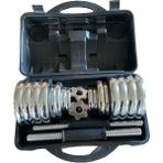 Tekno Trust Çantalı Döküm Plaka Dambıl Seti 30 kg Krom Dumbbell Set - 0,5 kg - Beyaz