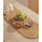 Tekno Trust Cesta Amerikan Servis El Yapımı Pamuklu Natural Jüt Örme Düz Runner 37X136CM 9029 - 10 x 10 cm