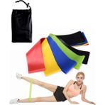Tekno Trust Direnç Lastiği 5 Li Çantalı Aerobik Band Pilates Plates Yoga Fitness Squat Çalışma Lastiği Latex Eg