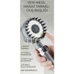 Tekno Trust Duş Başlığı Yeni Nesil Masajlı Duş Başlığı Beyaz Plastik