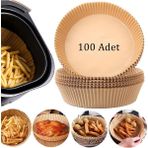 Tekno Trust Fritöz Pişirme Kağıdı Air Fryer Yağsız Pişirme Kağıt Yuvarlak Tek Kullanımlık 100 Adet