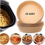 Tekno Trust Fritöz Pişirme Kağıdı Air Fryer Yağsız Pişirme Kağıt Yuvarlak Tek Kullanımlık 50 Adet