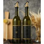 Tekno Trust Gold Tıpalı 2 Li Amber 750 ml Cam Zeytinyağı Ayçiçek Yağı Yağlık Yağdanlık Stantsız - Ahşap - 1 lt