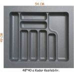 Tekno Trust Gri 54X49 Çekmece Içi Gri Plastik Kaşıklık S-2287-G Plastik