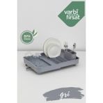 Tekno Trust Gri Açılır Kapanır Sürgülü Tabaklık Bulaşıklık Bulaşık Sepeti / Açık Gri 36 x 46 10 Plastik