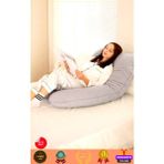 Tekno Trust Hava Geçirgen Ortopedik Bacak Arası Boyun ve Karın Destekli Hamile Yastığı Hamile Uyku Yastıgi Hami - 10 x 30 cm - Gri