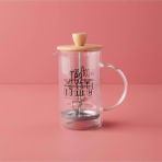 Tekno Trust Hometarz Cam French Press Filtre Kahve Demlik Bitki Çayı Potu Kahve Presi Bambu 600 ml