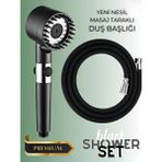 Tekno Trust Masajlı Çok Fonksiyonlu Ayarlanabilir Filtreli Arıtmalı Siyah Duş Başlığı Lüks Kaliteli Pvc Duş Seti