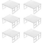 Tekno Trust Metal Dolap Içi Düzenleyici Raf Tabak Bardak Rafı Metal Raf 6'lı Mutfak 6 Parça Type 0 30 x 30 Beya - Beyaz
