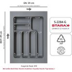 Tekno Trust Plastik 39X49 Çekmece Içi Gri Plastik Kaşıklık S-2284-G Gri
