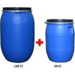 Tekno Trust Plastik Varil Seti - 1 Adet 120 Lt. + 1 Adet 50 Lt. Bidon - Acorn