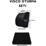 Tekno Trust Siyah Visco Ortopedik Kare Minder ve Bel Minderi Orjinal Visco Takım Visko 35 x 35 Pamuklu - 10 x 30 cm
