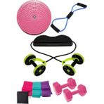 Tekno Trust Turuncu 9 Lu Spor Seti Revoflex Tekerlekli Spor Aleti 1 kg Dambıl 3lü Pilates Bandı Direnç Lastiği