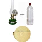 Tekno Trust Ultra Hafif Klasik Nostaljik Gaz Lambası Vintage 250ML Kandil Yakıtı 1m Fitil Pilsiz Kullanım Solar - Yeşil