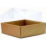 Teknobab 9X9X3 cm Kraft Asetat Kapaklı Kutu 100.ADET Şeffaf