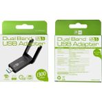 Teknobab AC1300 Mbps Dual Band USB 3.0 Adaptör Kablosuz Wifi Alıcı 100m Çalışma Mesafesi ve 2 Anten