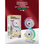 TeknoBeyza Blic BWFN30 Çift Başlıklı Masaüstü Fan - Rgb Aydınlatmalı, 1800MAH Bataryalı, 3 Kademeli Şarjlı Vantilatör