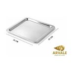 Teknocan 6 Adet Lüx Kare Paslanmaz Çelik Sunum Tepsini 21X21CM Kahve Servis Sunum Tepsisi & Tabağı (Gümüş) - Kestane Akaju - Option-1