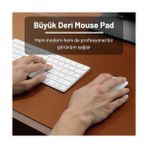 Teknocan Deer Pu Deri Mouse Pad Dikişli Kenar Dayanıklı Büyük Boy Çift Yönlü Kullanım Ofis Masa Matı Sümen (Kahverengi, 70X30 L) - Option-1 - 0002 - Beyaz
