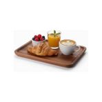 Teknocan Marketing Akasya Ahşap Servis Tepsisi ve Sunumluk (30X20 Cm) | Doğal Akasya Ağacı Kahvaltı, Peynir, Şarküteri ve Ikram Tabağı | Kenarlı Ahşap Tepsi - Kestane Akaju - Option-1
