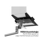 Teknocan Marketing Npo Stdnbh6 Vesa Uyumlu Laptop Tutucu Tepsi, 10"-17" Notebook Standı, Monitör Kolu Aparatı, Ayarlanabilir Klipsli Raf (Siyah) - 1BW-Beyaz