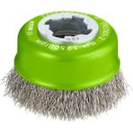 Teknocan Marketing Professional Dalgalı Tencere Fırçası Clean (Inox, X-Lock Için, Paslanmaz, Ø 75 Mm, Tel Kalınlığı 0,3 Mm, Çap 125 mm Için) - Option-1