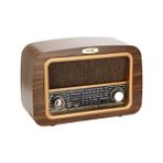 Teknocan Marketing Retro Radyo Taşınabilir Bluetooth Speaker ve Hoparlör Klasik Antika Tarzı Iç ve Dış Mekan Multiband USB Girişli Dekoratif Klasik Radyo 18CM x 28CM 6655 Açık Kahverengi - Option-1