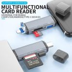 Teknocan Marketing USB Otg Kart Okuyucu Type-C To USB Uçlu Pc Bilgisayar ve Notebook Uyumlu Mikro Sd Kart Okuyucu USB A To USB CADS-307 (3in1) - Option-1