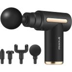 Teknocan Npo Nmj6 4 Masaj Başlıklı 6 Seviyeli 3800RPM Type-C Taşınabilir Profesyonel Mini Masaj Tabancası - 000-Siyah